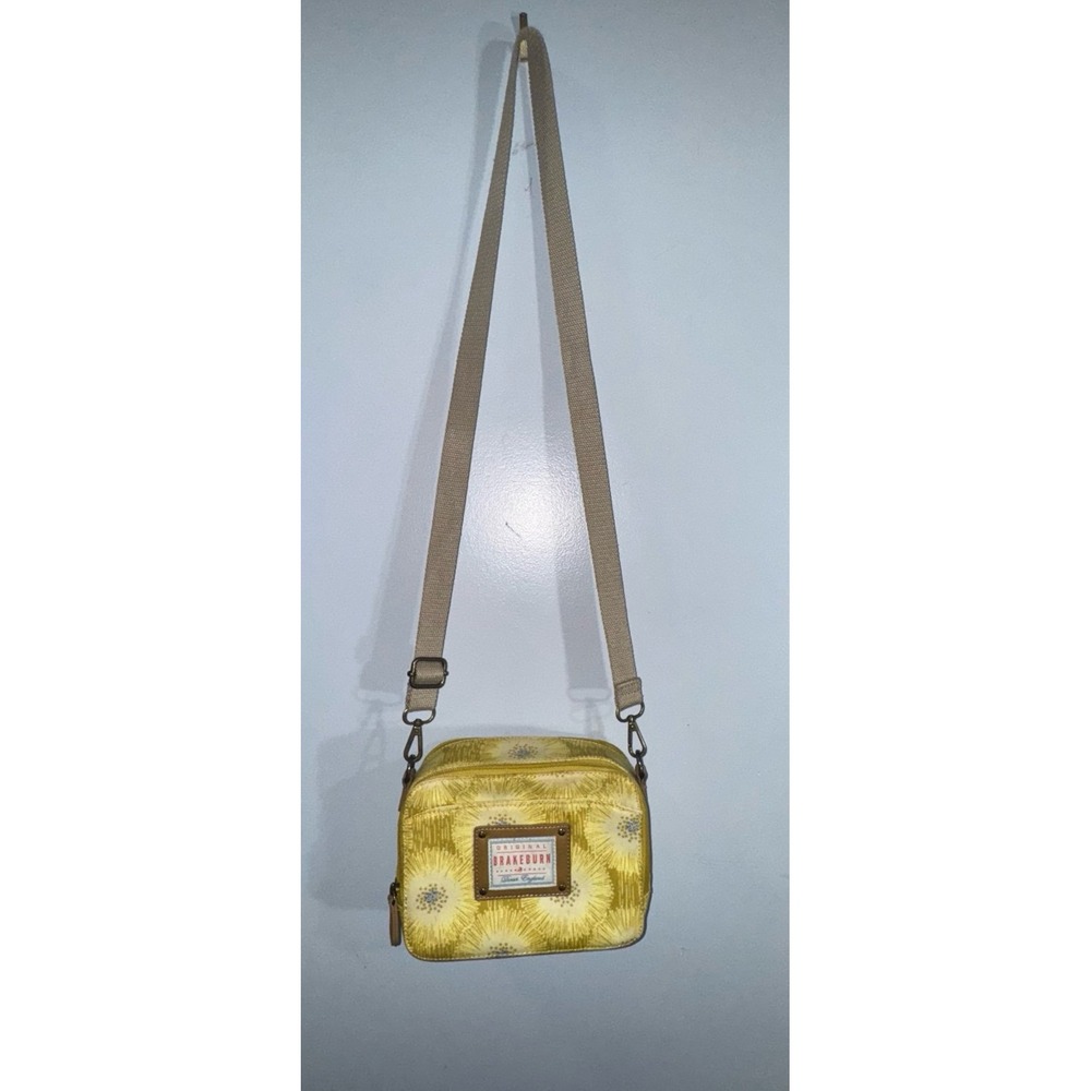 The Original Brakeburn England yellow brown starburst canvas structure crossbody